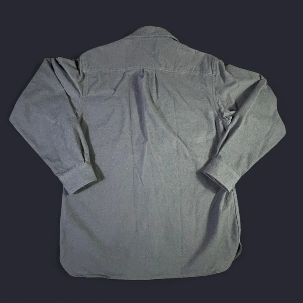 LL Bean Shirt Mens Medium Blue Navy Chamois Cloth Traditional Fit Flannel Shirt - Picture 9 of 9